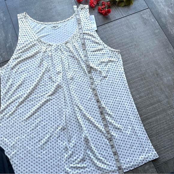 Ann Taylor Loft Blouse XL Ivory Black NWT - Picture 5 of 8